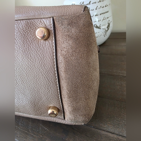 Coach Morgan Satchel/Shoulder Bag In Taupe Pebble Grain Leather With Exotic Trim - Picture 15 of 16